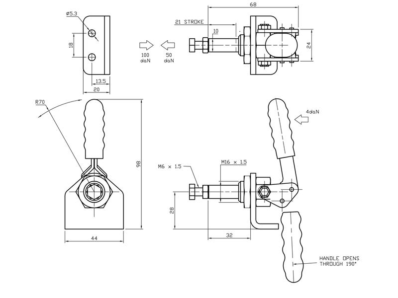 P100 Steel PushPull Clamps PushPull Toggle Clamps Manual Toggle